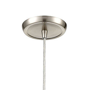 Atlas Sutter Creek 5'' Wide 1-Light Pendant - Modern Smoke Swirl Glass for Stylish Task Lighting Decor Satin Nickel CL11690-GY