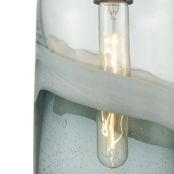 Atlas Sutter Creek 5'' Wide 1-Light Pendant - Modern Smoke Swirl Glass for Stylish Task Lighting Decor Oil Rubbed Bronze CL11691-GY