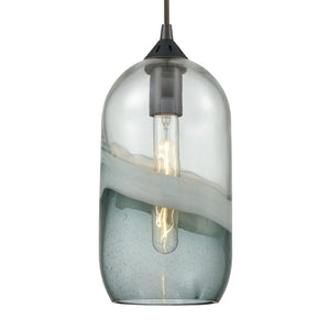 Atlas Sutter Creek 5'' Wide 1-Light Pendant - Modern Smoke Swirl Glass for Stylish Task Lighting Decor Oil Rubbed Bronze CL11691-GY