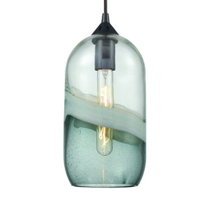 Atlas Sutter Creek 5'' Wide 1-Light Pendant - Modern Smoke Swirl Glass for Stylish Task Lighting Decor Oil Rubbed Bronze CL11691-GY