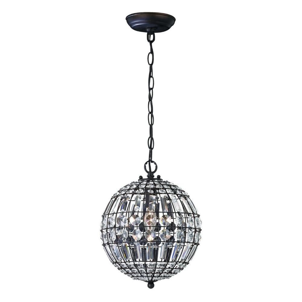 Atlas Talgarth 10.25'' Wide Mini Pendant Light - Dark Bronze with Crystal Drops for Elegant Ambiance CL11693-BZ