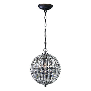 Atlas Talgarth 10.25'' Wide Mini Pendant Light - Dark Bronze with Crystal Drops for Elegant Ambiance CL11693-BZ