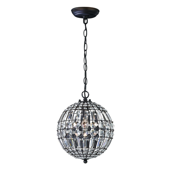 Atlas Talgarth 10.25'' Wide Mini Pendant Light - Dark Bronze with Crystal Drops for Elegant Ambiance CL11693-BZ