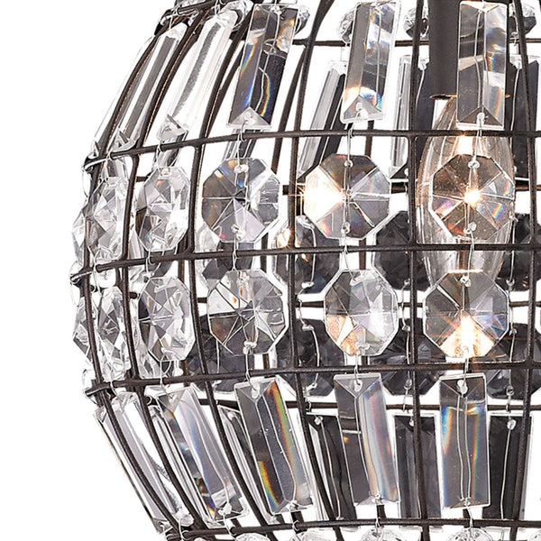 Atlas Talgarth 10.25'' Wide Mini Pendant Light - Dark Bronze with Crystal Drops for Elegant Ambiance CL11693-BZ