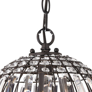 Atlas Talgarth 10.25'' Wide Mini Pendant Light - Dark Bronze with Crystal Drops for Elegant Ambiance CL11693-BZ