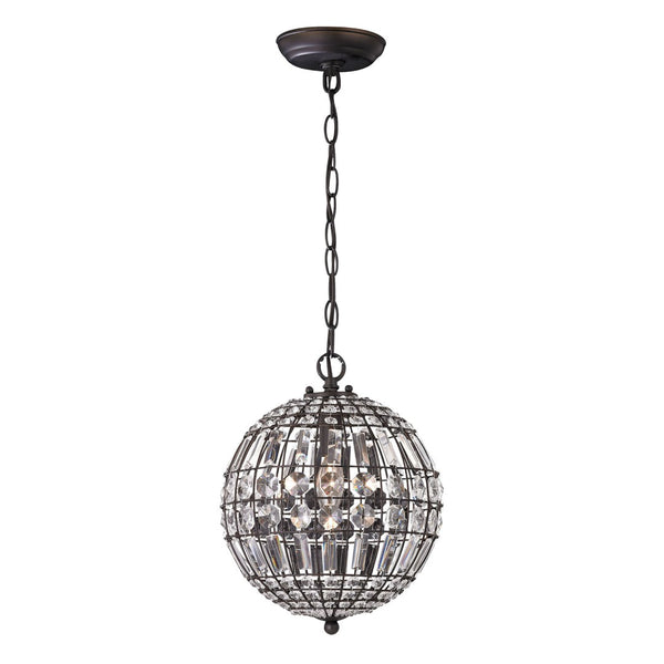 Atlas Talgarth 10.25'' Wide Mini Pendant Light - Dark Bronze with Crystal Drops for Elegant Ambiance CL11693-BZ