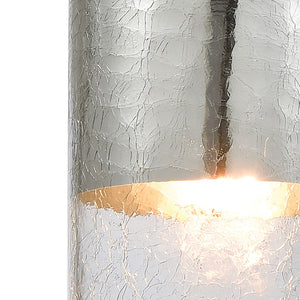 Atlas Tallula 4" Wide Pendant Light - Modern Polished Chrome with Textured Crackle Glass Shade CL11694-CH