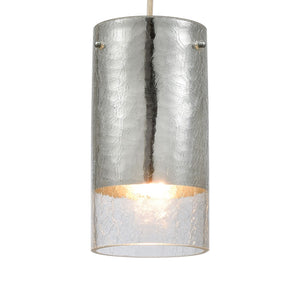 Atlas Tallula 4" Wide Pendant Light - Modern Polished Chrome with Textured Crackle Glass Shade CL11694-CH