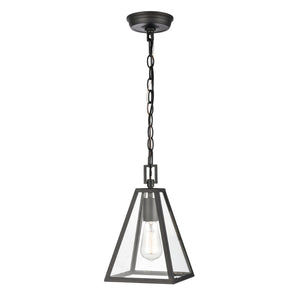 Atlas Tangent 7" Wide Modern Mini Pendant Light - Matte Black, Clear Glass Shade for Stylish Illumination CL11695-BK