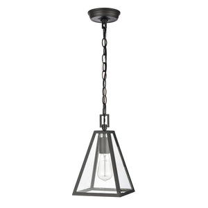 Atlas Tangent 7" Wide Modern Mini Pendant Light - Matte Black, Clear Glass Shade for Stylish Illumination CL11695-BK