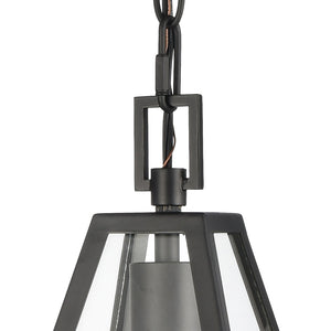 Atlas Tangent 7" Wide Modern Mini Pendant Light - Matte Black, Clear Glass Shade for Stylish Illumination CL11695-BK