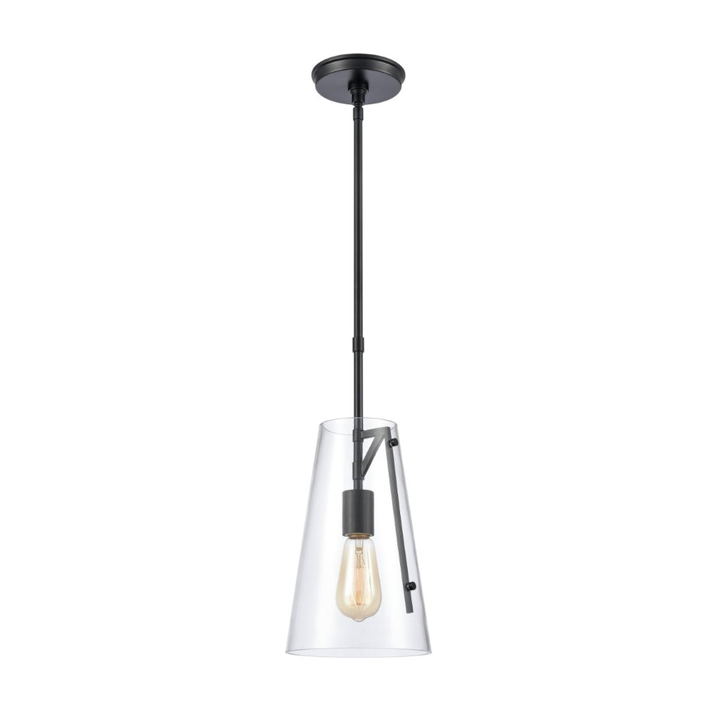 Atlas Trustle 7'' Wide 1-Light Mini Pendant - Modern Industrial Elegance for Stylish Home Decor Matte Black CL11699-BK