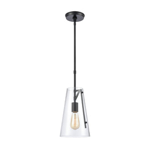 Atlas Trustle 7'' Wide 1-Light Mini Pendant - Modern Industrial Elegance for Stylish Home Decor Matte Black CL11699-BK