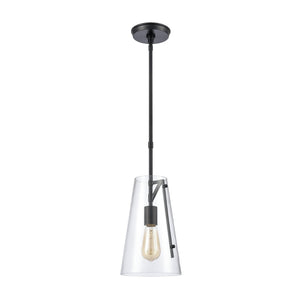 Atlas Trustle 7'' Wide 1-Light Mini Pendant - Modern Industrial Elegance for Stylish Home Decor Matte Black CL11699-BK