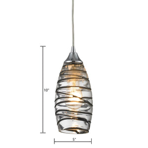 Atlas Twister 5'' Wide 1-Light Pendant - Artisan Hand-Blown Glass, Polished Chrome for Modern Elegance CL11700-CL