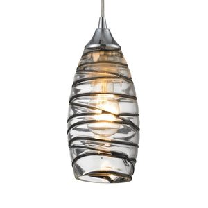 Atlas Twister 5'' Wide 1-Light Pendant - Artisan Hand-Blown Glass, Polished Chrome for Modern Elegance CL11700-CL
