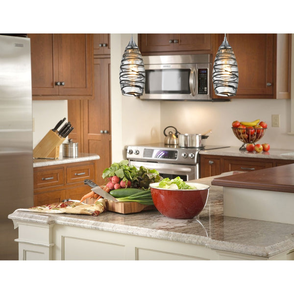 Atlas Twister 5'' Wide 1-Light Pendant - Artisan Hand-Blown Glass, Polished Chrome for Modern Elegance CL11700-CL