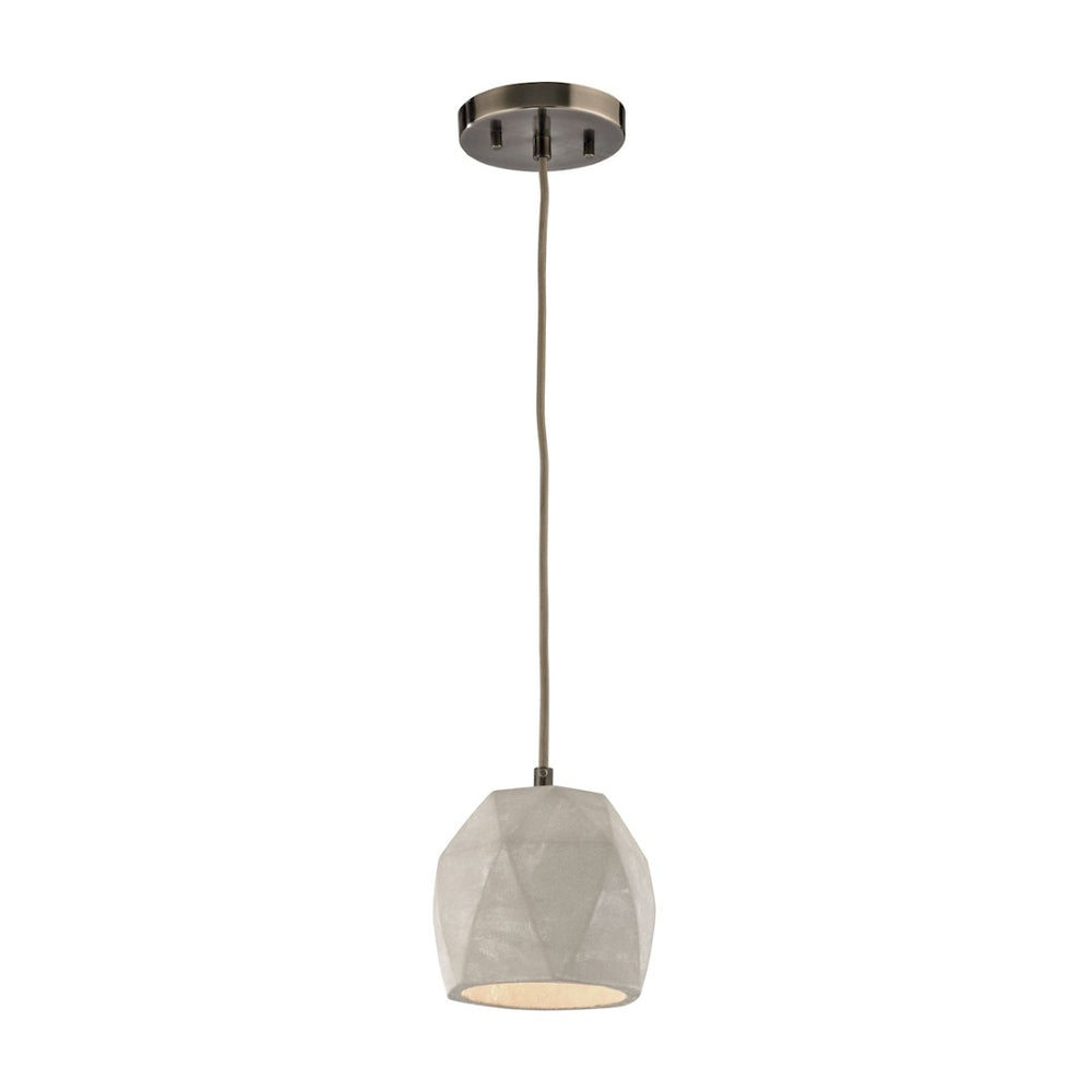 Atlas Urban Form Mini Pendant Light - Stylish Weathered Grey Concrete & Chic Accents for Modern Spaces Black Nickel 5'' CL11701-GY