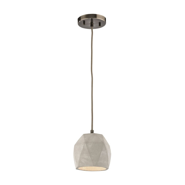 Atlas Urban Form Mini Pendant Light - Stylish Weathered Grey Concrete & Chic Accents for Modern Spaces Black Nickel 5'' CL11701-GY