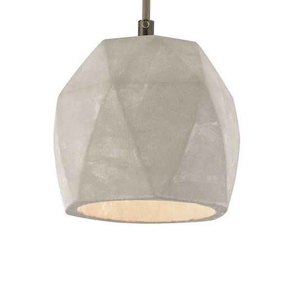 Atlas Urban Form Mini Pendant Light - Stylish Weathered Grey Concrete & Chic Accents for Modern Spaces Black Nickel 5'' CL11701-GY