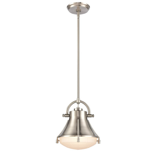 Atlas Urbanite 9'' Wide Industrial Mini Pendant Light for Stylish Task Lighting in Modern Interiors Satin Nickel CL11702-NK