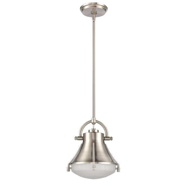 Atlas Urbanite 9'' Wide Industrial Mini Pendant Light for Stylish Task Lighting in Modern Interiors Satin Nickel CL11702-NK
