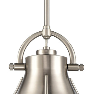 Atlas Urbanite 9'' Wide Industrial Mini Pendant Light for Stylish Task Lighting in Modern Interiors Satin Nickel CL11702-NK