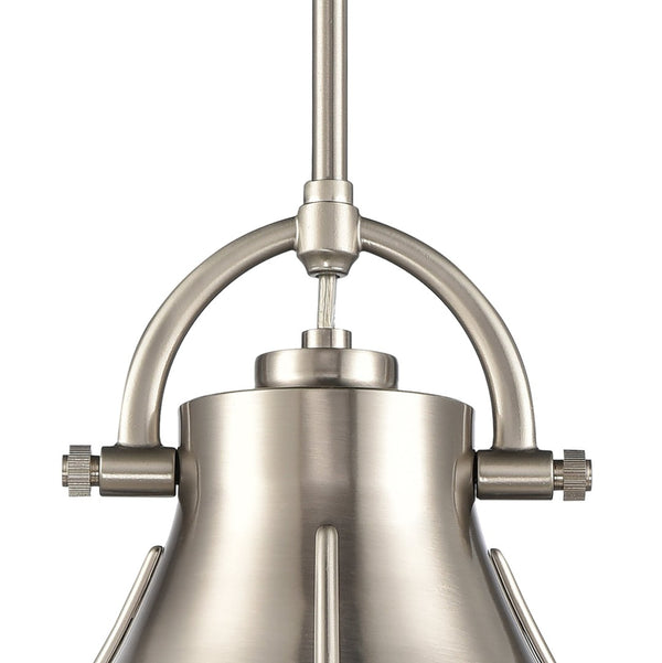 Atlas Urbanite 9'' Wide Industrial Mini Pendant Light for Stylish Task Lighting in Modern Interiors Satin Nickel CL11702-NK