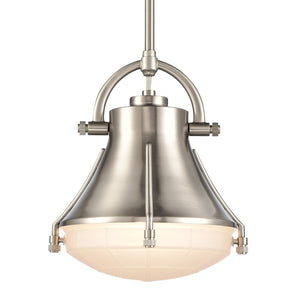Atlas Urbanite 9'' Wide Industrial Mini Pendant Light for Stylish Task Lighting in Modern Interiors Satin Nickel CL11702-NK