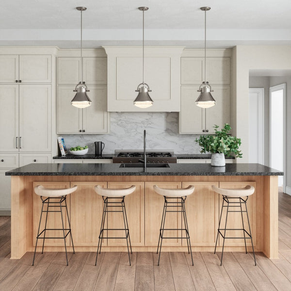 Atlas Urbanite 9'' Wide Industrial Mini Pendant Light for Stylish Task Lighting in Modern Interiors Satin Nickel CL11702-NK