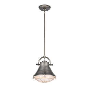 Atlas Urbanite 9'' Wide Industrial Mini Pendant Light for Stylish Task Lighting in Modern Interiors Weathered Zinc CL11702-SV