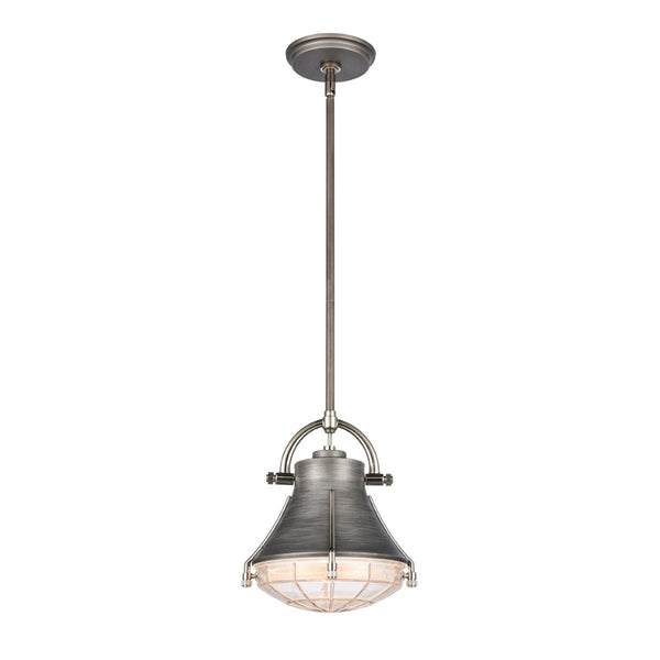 Atlas Urbanite 9'' Wide Industrial Mini Pendant Light for Stylish Task Lighting in Modern Interiors Weathered Zinc CL11702-SV