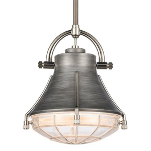 Atlas Urbanite 9'' Wide Industrial Mini Pendant Light for Stylish Task Lighting in Modern Interiors Weathered Zinc CL11702-SV