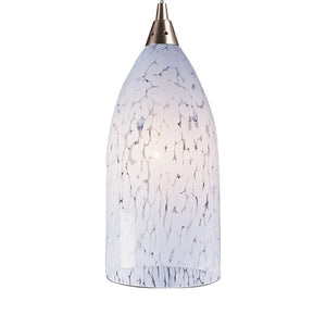 Atlas Verona 5" Wide 1-Light Pendant - Hand-Blown Snow White Glass with Satin Nickel Finish for Modern Spaces CL11703-WH