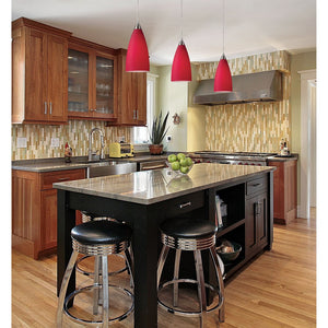 Atlas Vesta Artisan 5'' Wide 1-Light Pendant - Hand-Blown Cardinal Red Glass with Satin Nickel Finish CL11706-RD