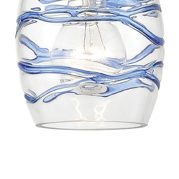 Atlas Vines 5" Wide Handcrafted Pendant - Unique Blue Glass Shade & Satin Nickel Finish for Modern Spaces CL11707-CL