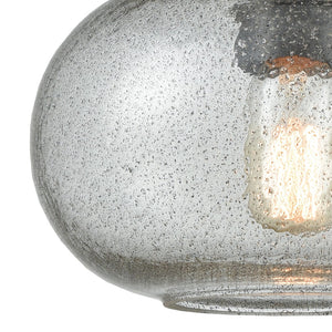 Atlas Volace 10" Wide 1-Light Pendant - Elegant Oil-Rubbed Bronze & Gray Blown Glass for Ambient Lighting CL11711-BZ
