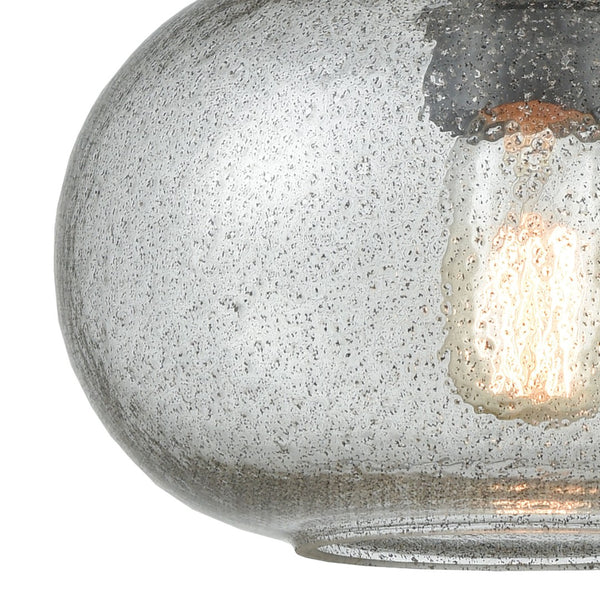 Atlas Volace 10" Wide 1-Light Pendant - Elegant Oil-Rubbed Bronze & Gray Blown Glass for Ambient Lighting CL11711-BZ