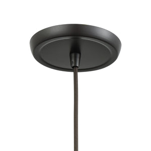 Atlas Volace 10" Wide 1-Light Pendant - Elegant Oil-Rubbed Bronze & Gray Blown Glass for Ambient Lighting CL11711-BZ