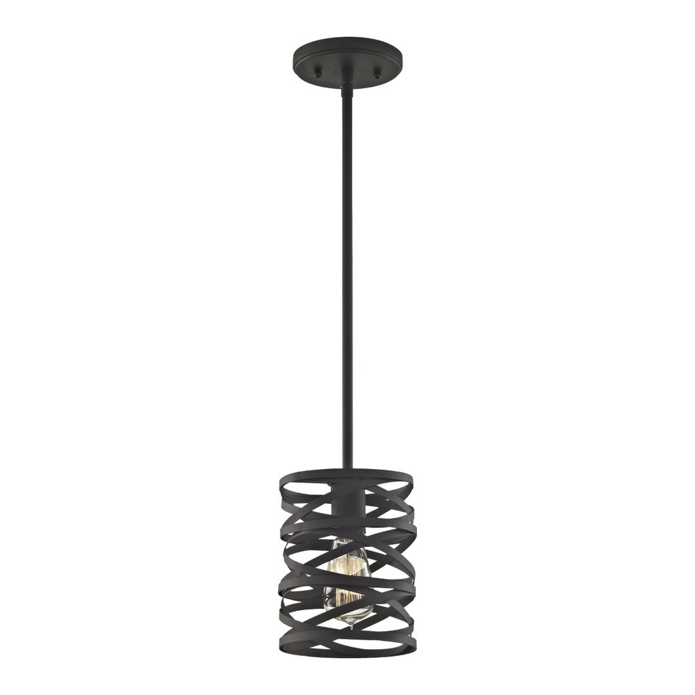 Atlas Vorticy 6" Wide Mini Pendant Light - Modern Oil Rubbed Bronze, Sculptural Design for Small Spaces CL11712-BZ