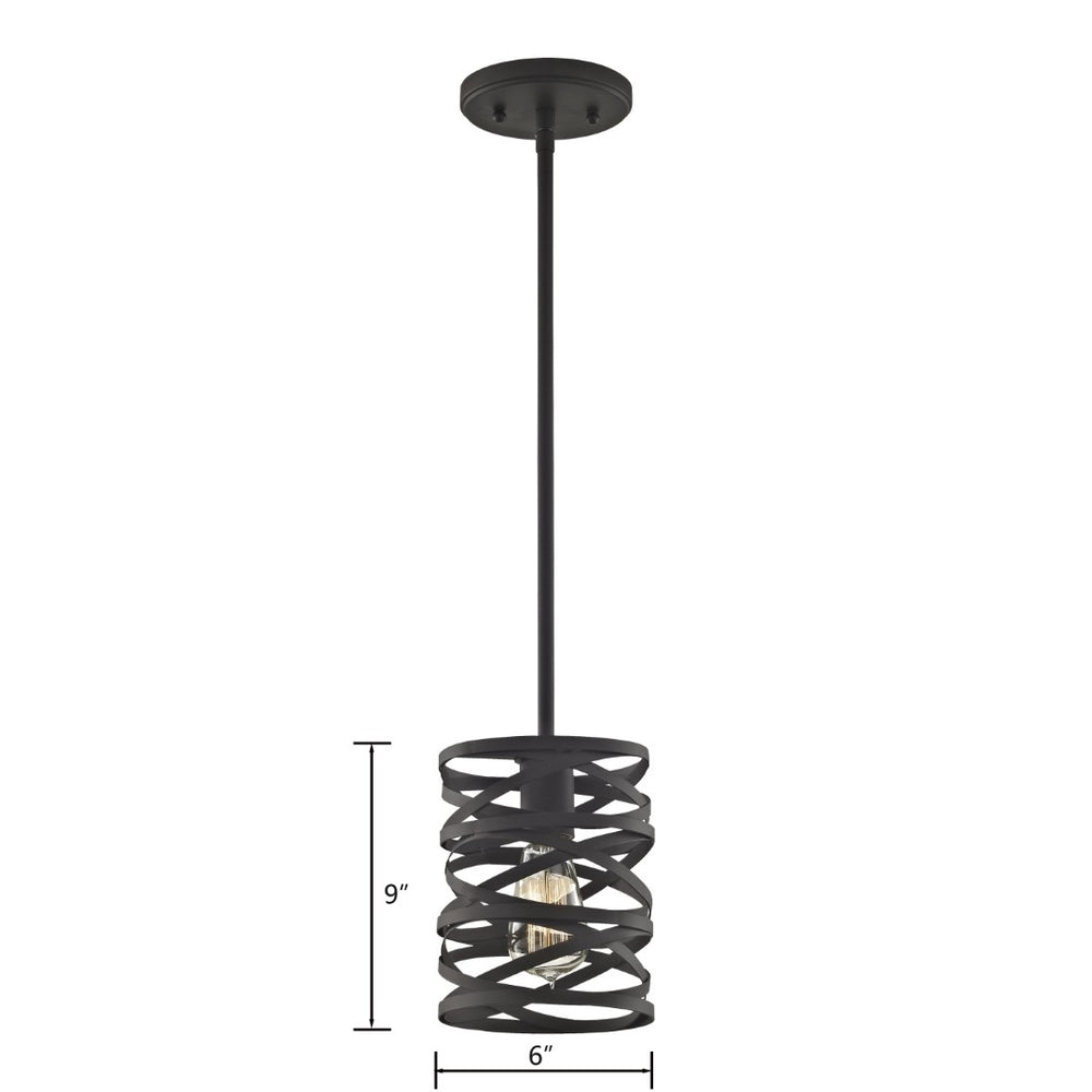 Atlas Vorticy 6" Wide Mini Pendant Light - Modern Oil Rubbed Bronze, Sculptural Design for Small Spaces CL11712-BZ