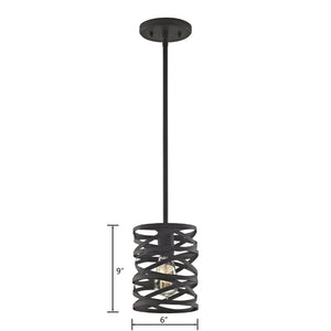 Atlas Vorticy 6" Wide Mini Pendant Light - Modern Oil Rubbed Bronze, Sculptural Design for Small Spaces CL11712-BZ