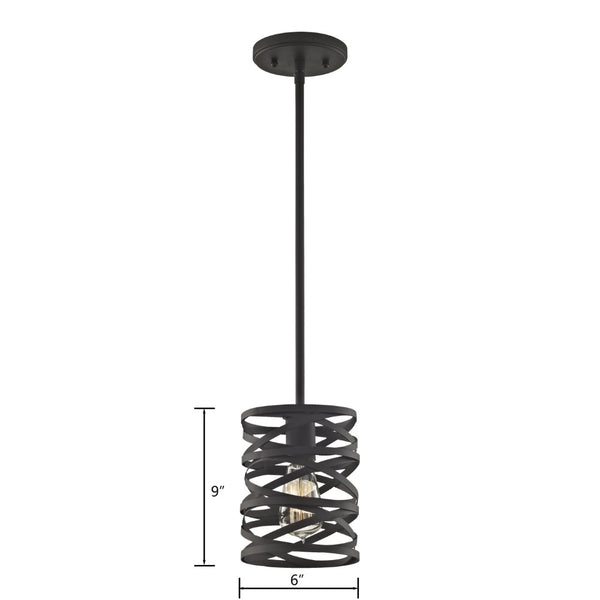 Atlas Vorticy 6" Wide Mini Pendant Light - Modern Oil Rubbed Bronze, Sculptural Design for Small Spaces CL11712-BZ