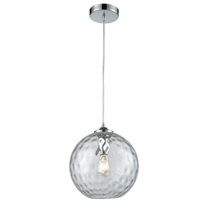 Atlas Watersphere 10" Wide 1-Light Pendant - Artistic Blown Glass Design for Modern Interior Spaces Polished Chrome with Clear CL11713-CL