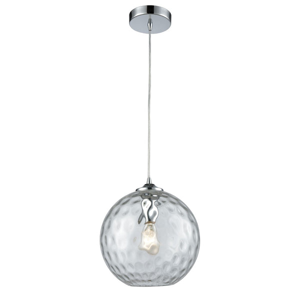Atlas Watersphere 10" Wide 1-Light Pendant - Artistic Blown Glass Design for Modern Interior Spaces Polished Chrome with Clear CL11713-CL