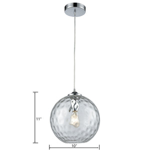 Atlas Watersphere 10" Wide 1-Light Pendant - Artistic Blown Glass Design for Modern Interior Spaces Polished Chrome with Clear CL11713-CL