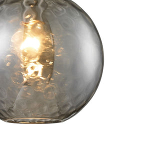 Atlas Watersphere 10" Wide 1-Light Pendant - Artistic Blown Glass Design for Modern Interior Spaces Polished Chrome with Smoke CL11715-GY