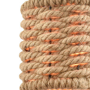 Atlas Weaverton 8'' Wide Mini Pendant Light - Rustic Rope Accent with Oil Rubbed Bronze Finish for Indoors CL11716-NA