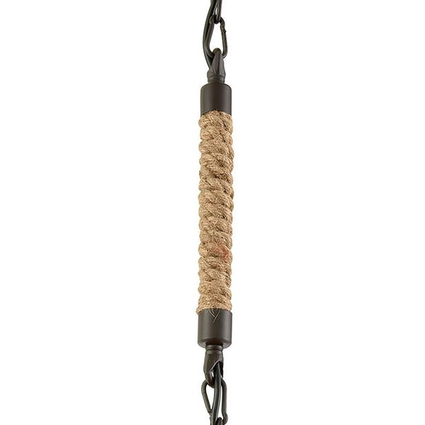 Atlas Weaverton 8'' Wide Mini Pendant Light - Rustic Rope Accent with Oil Rubbed Bronze Finish for Indoors CL11716-NA