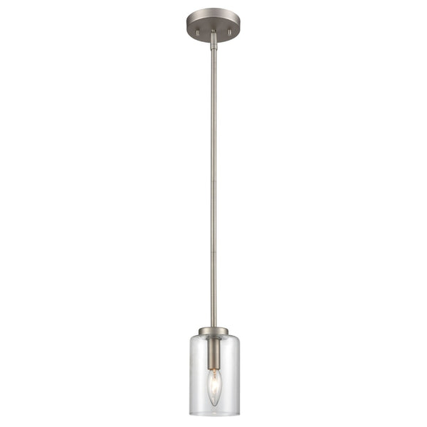 Atlas West End 4.75'' Wide 1-Light Mini Pendant - Sleek Brushed Nickel Design for Modern Spaces & Style CL11717-NK